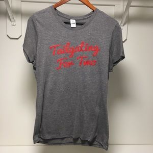 Tailgating for Two. Pregnancy reveal shirt. Size M